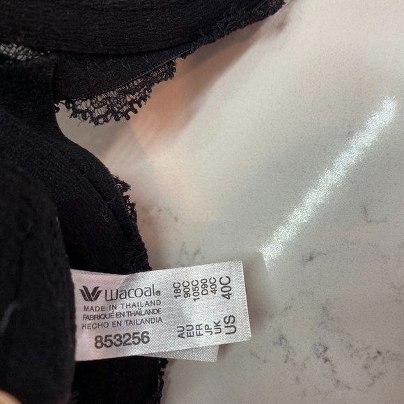 Wacoal Midnight Black Bra with Lace Accents - Picture 4 of 4